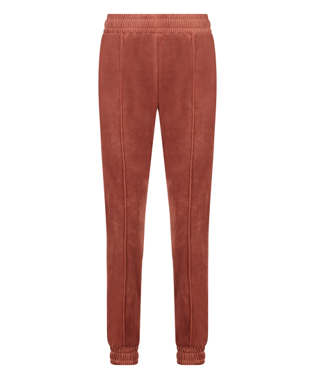 Velourjoggingbukser Pintuck, Brun