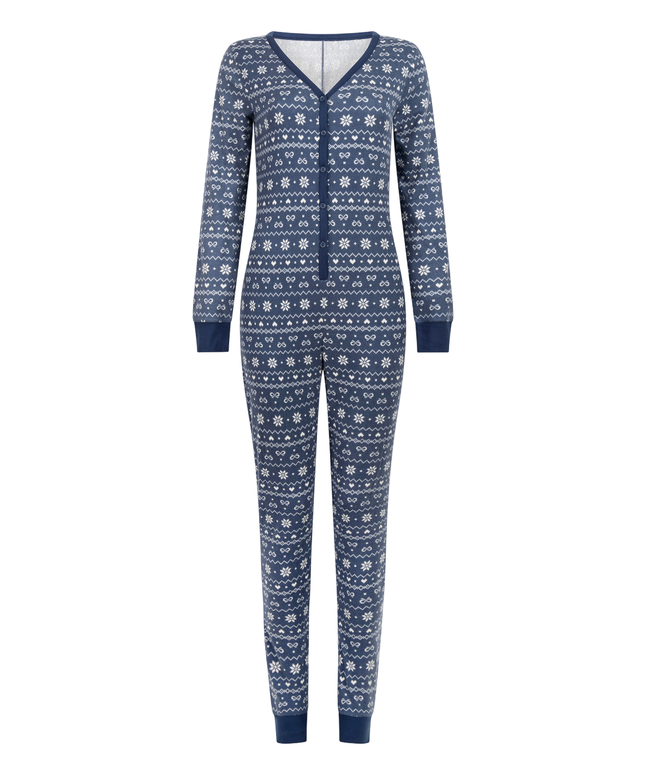 Fairisle Onesie-jumpsuit jersey, Bl&aring;, main