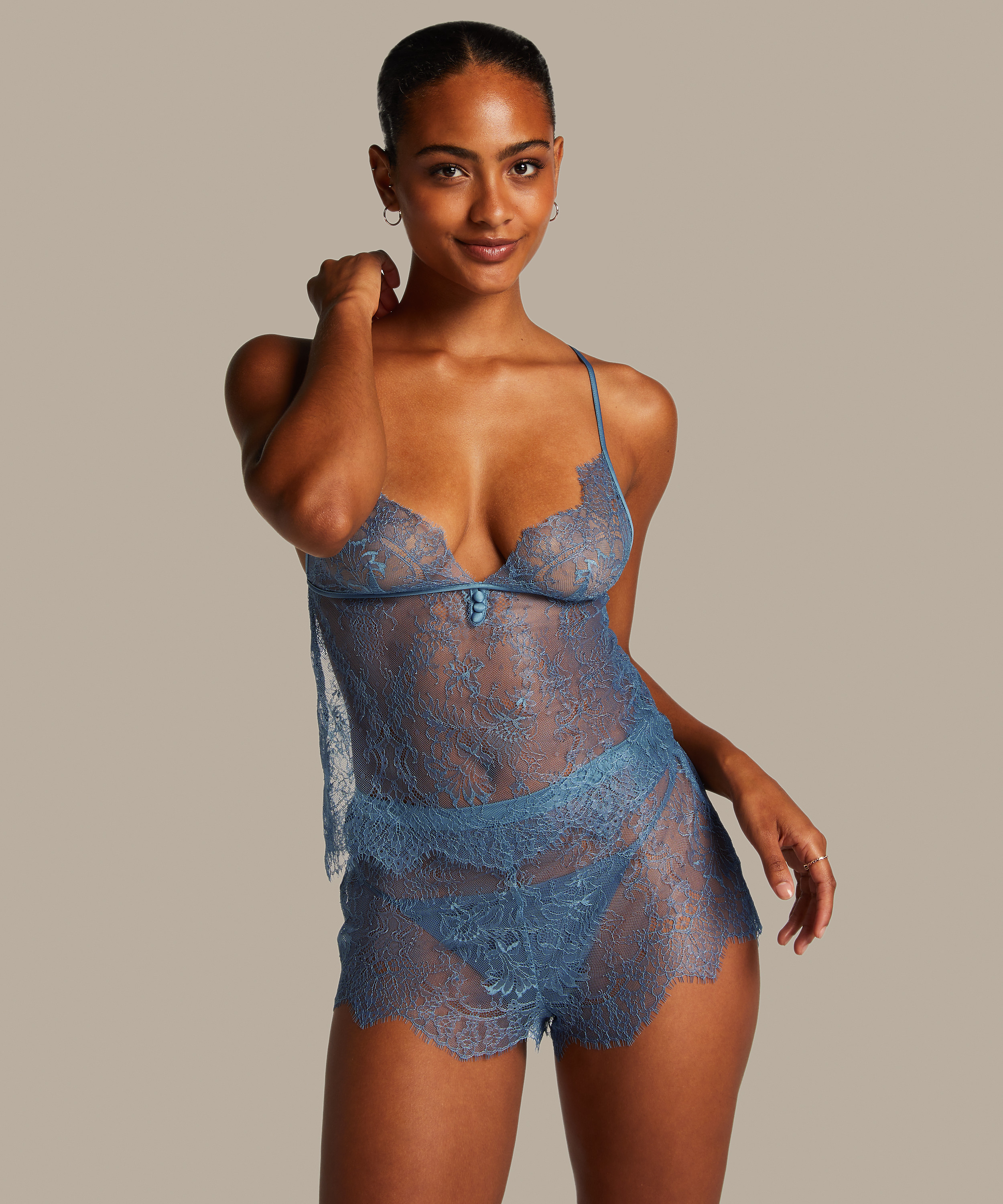 Cami Lace Delphine, Blå, main