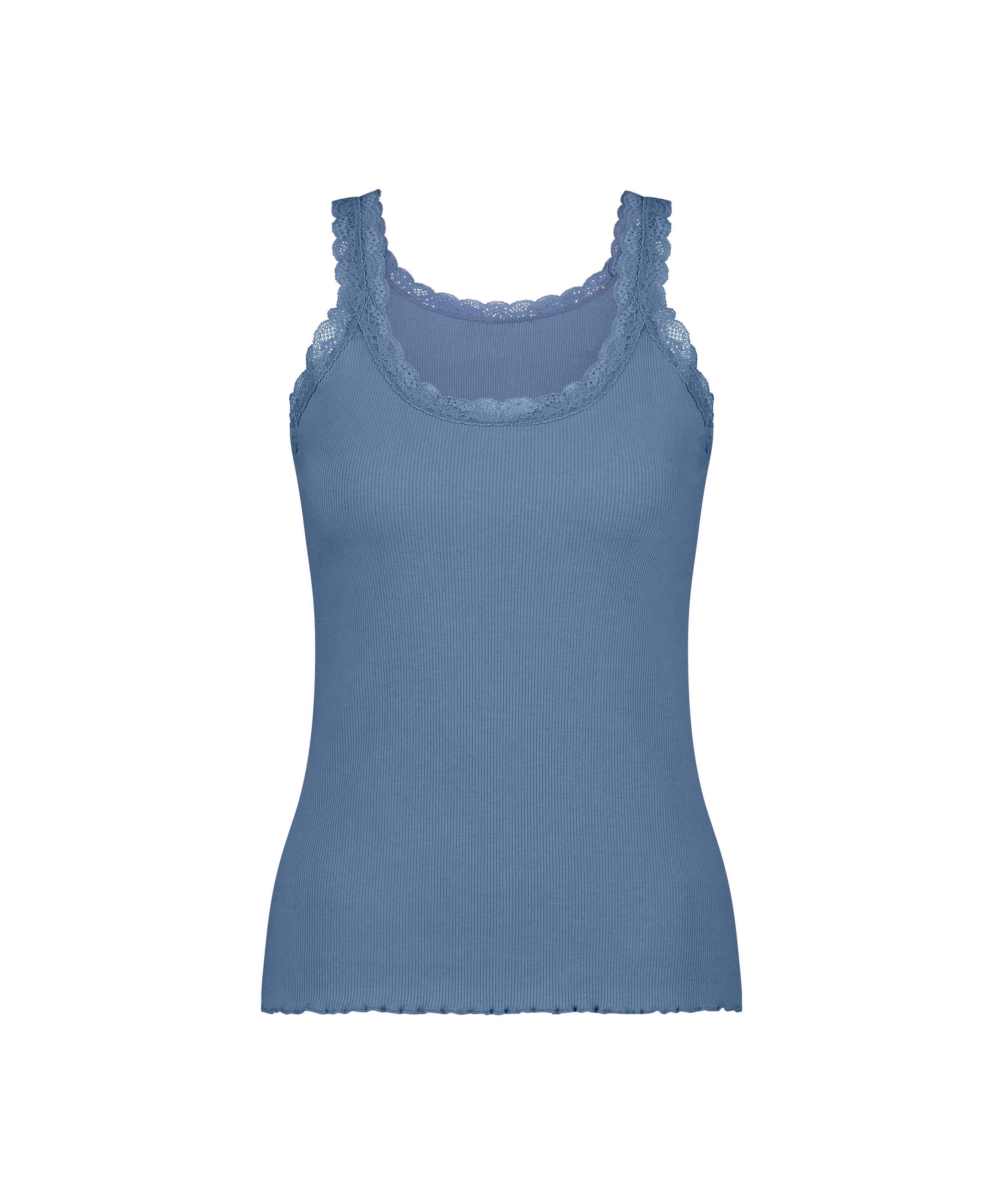 Singlet Rib Lace, blå, main