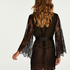 Chiffon Mesh Lace kimono, Sort