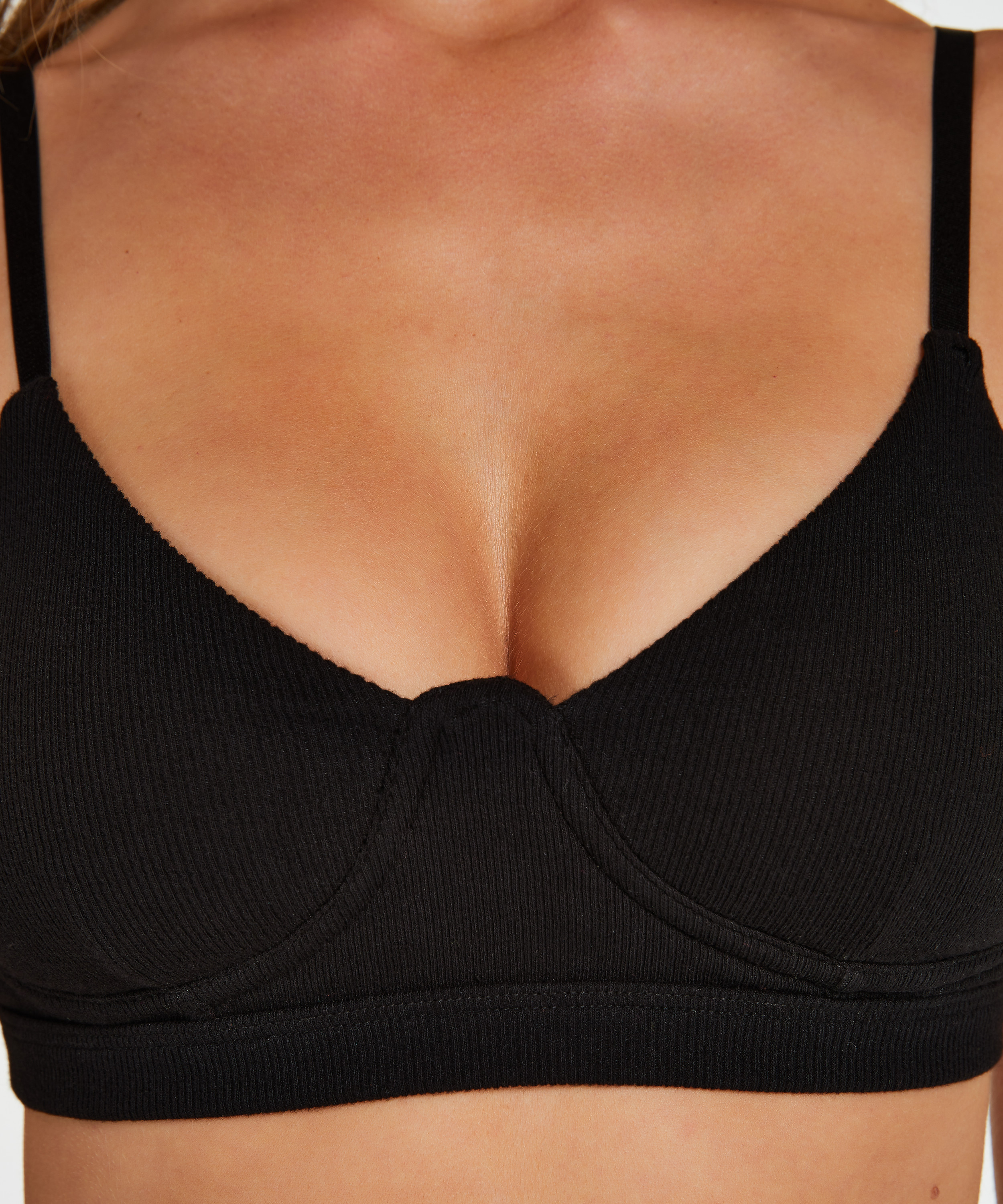 Bralette Rib Baddie, Sort, main