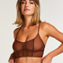 Bralette longline Sexy Mesh, Brun