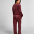 Pyjamasbukser i velour, R&oslash;d