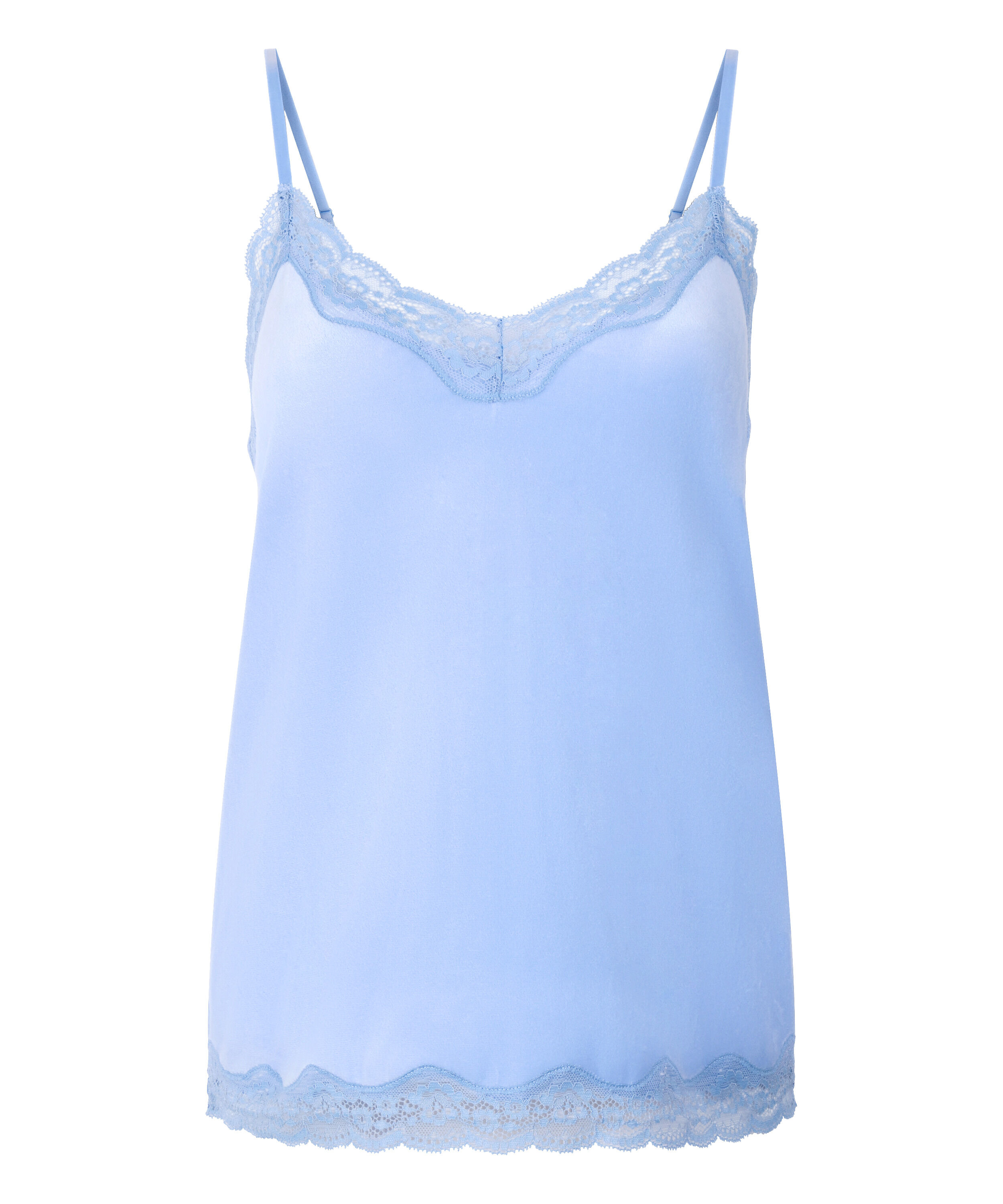 Cami top Velours Lace, Bl&aring;
