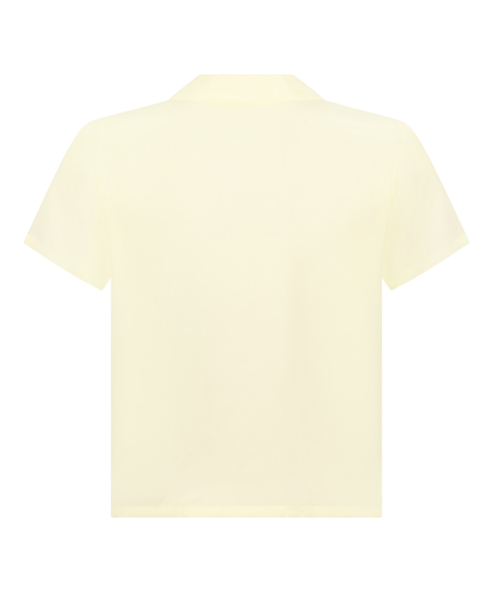 Kort&aelig;rmet satinjakke, Gul