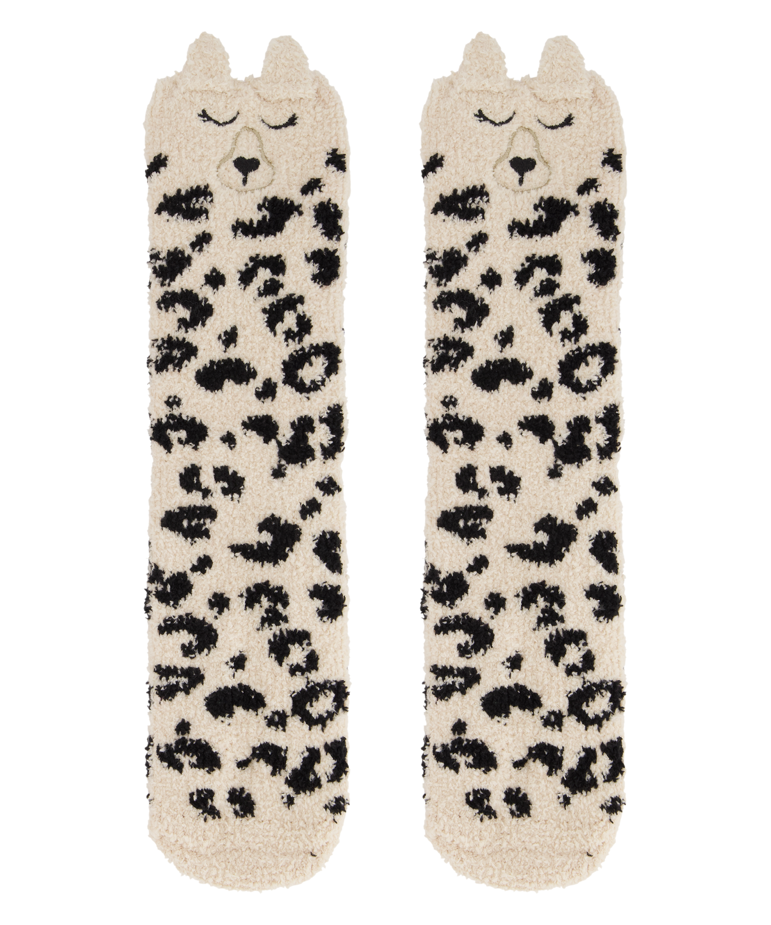 Hyggelige sokker med sneleoparder, Beige, main