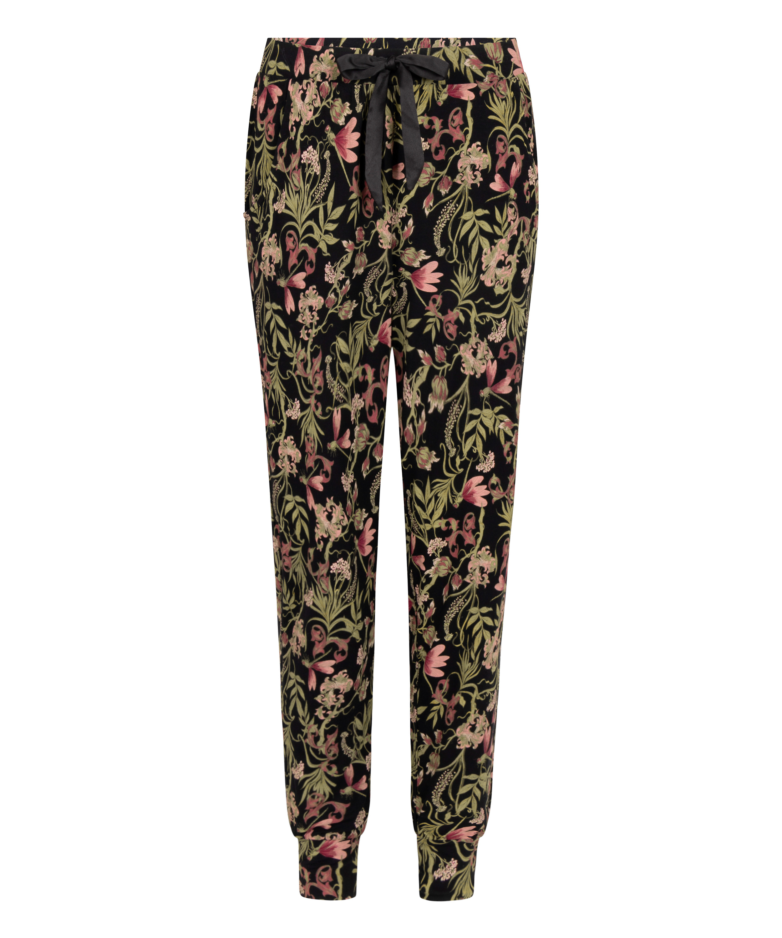 Pyjamasbukser Jersey, Sort, main