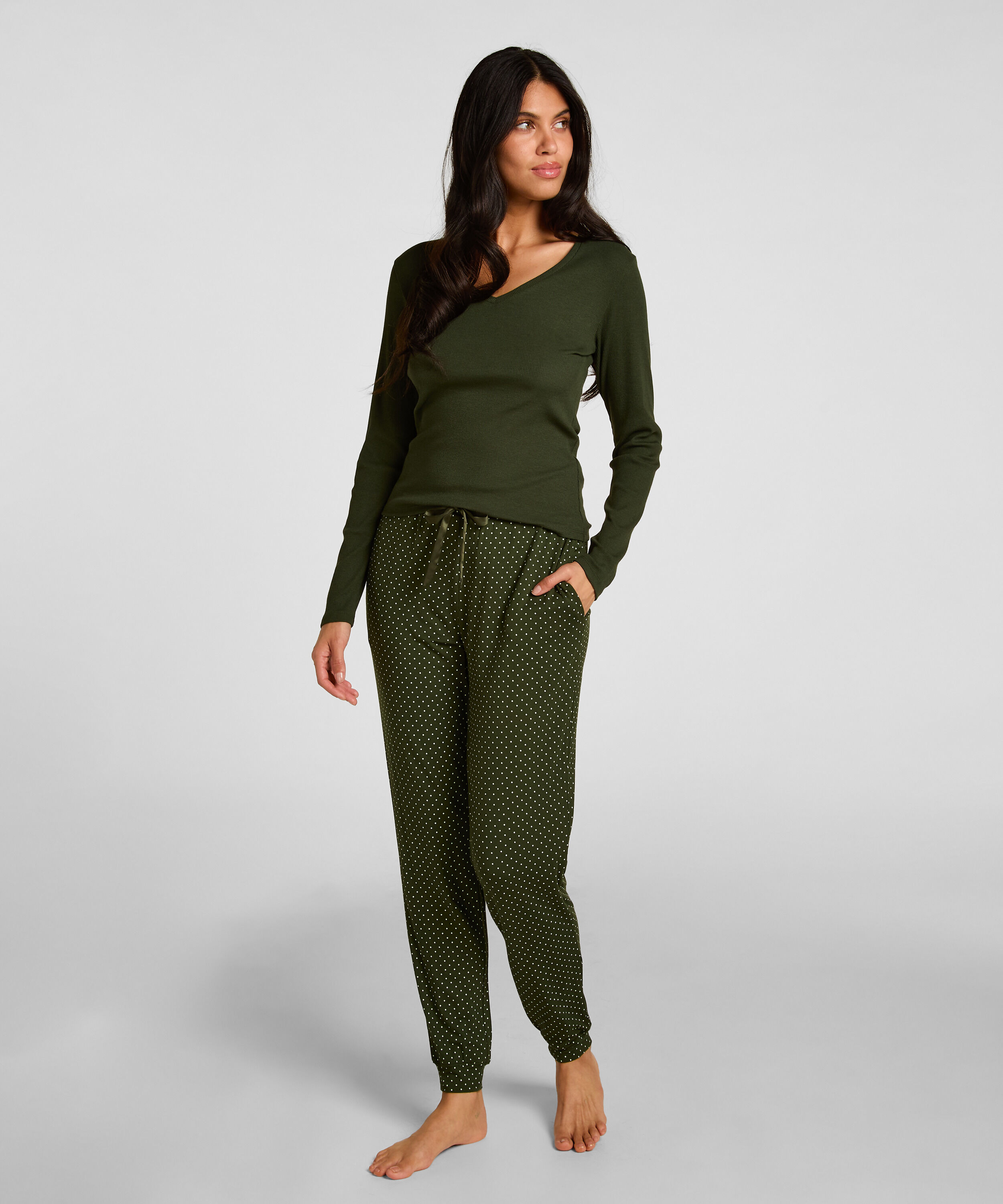 Pyjamasbukser Jersey, Grøn