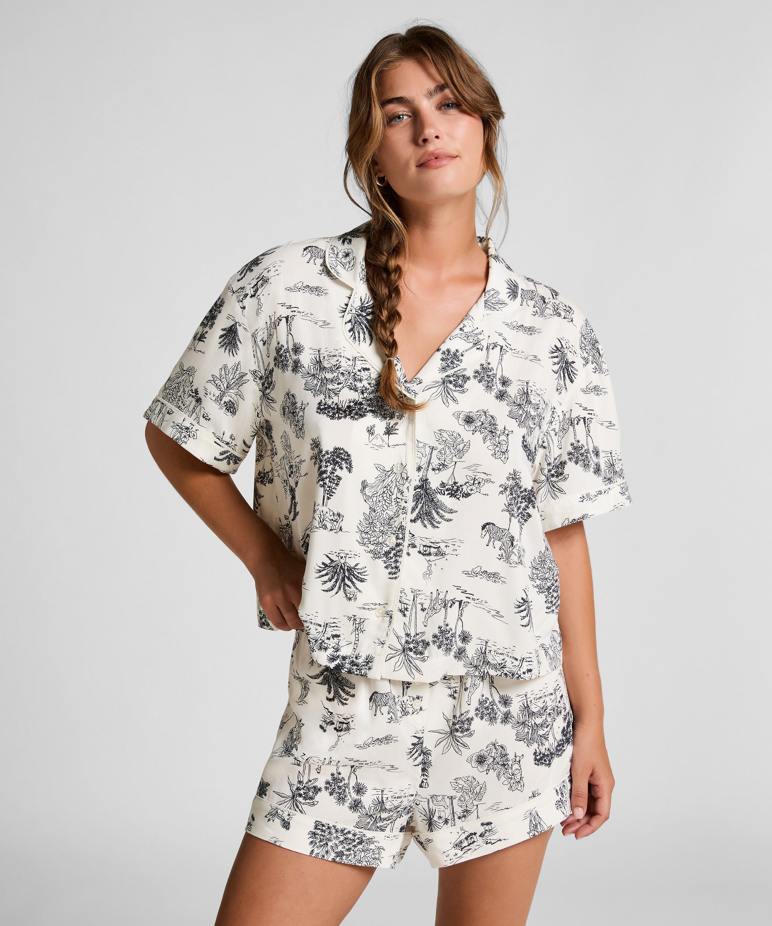 Vævede shorts, Hvid
