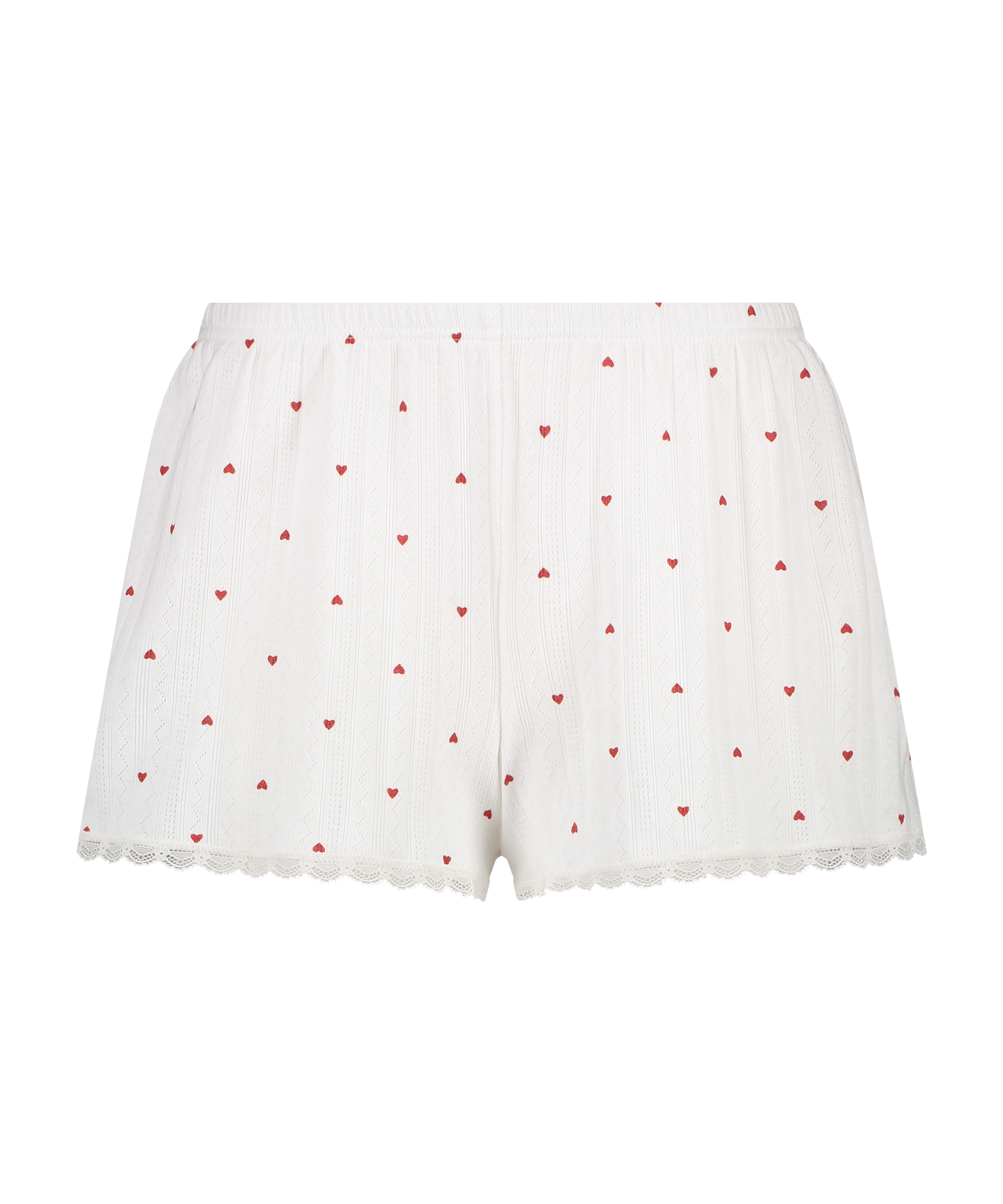 Pyjamasshorts Pointelle, Hvid, main