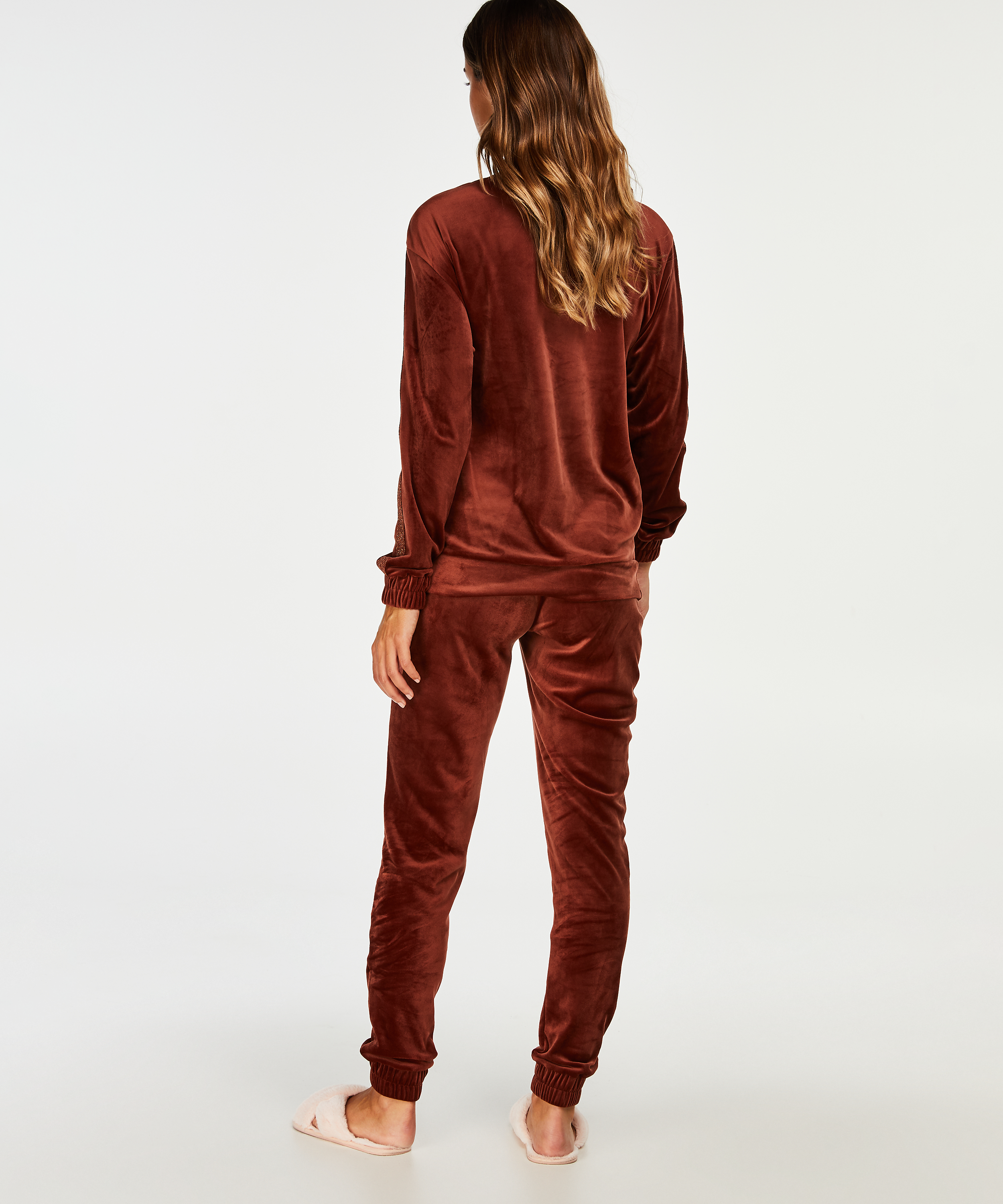 Graviditetstop Velour Shimmer, Brun, main