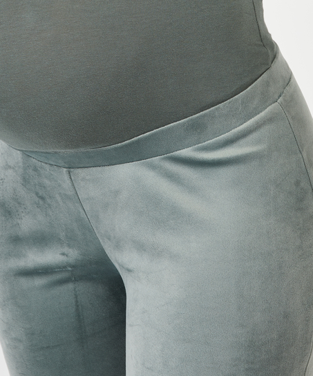 Jogger velour lurex maternity, gr&oslash;n