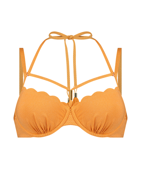 Bikinitop Scallop Lurex, Orange