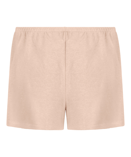 Pyjamasshorts i b&oslash;rstet jersey, Beige