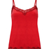 Cami top Velours Lace, R&oslash;d