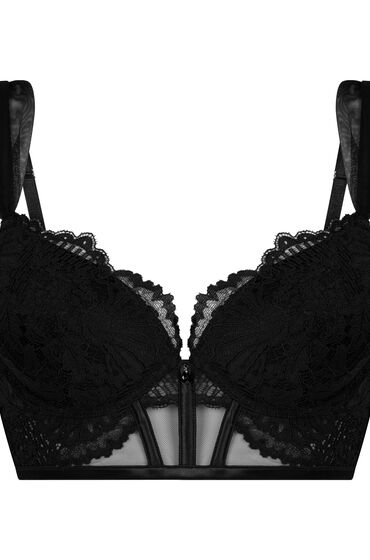 Hunkemöller Whitney formstøbt longline bøjle-bh med pushup sort