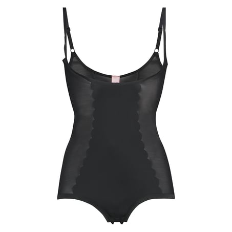 Opstrammende body med bølget kant - Level 3, Sort