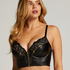 Talia formstøbt longline push-up-bøjle-bh, Sort