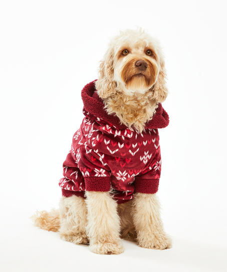 Fleece hunde-onesie, R&oslash;d