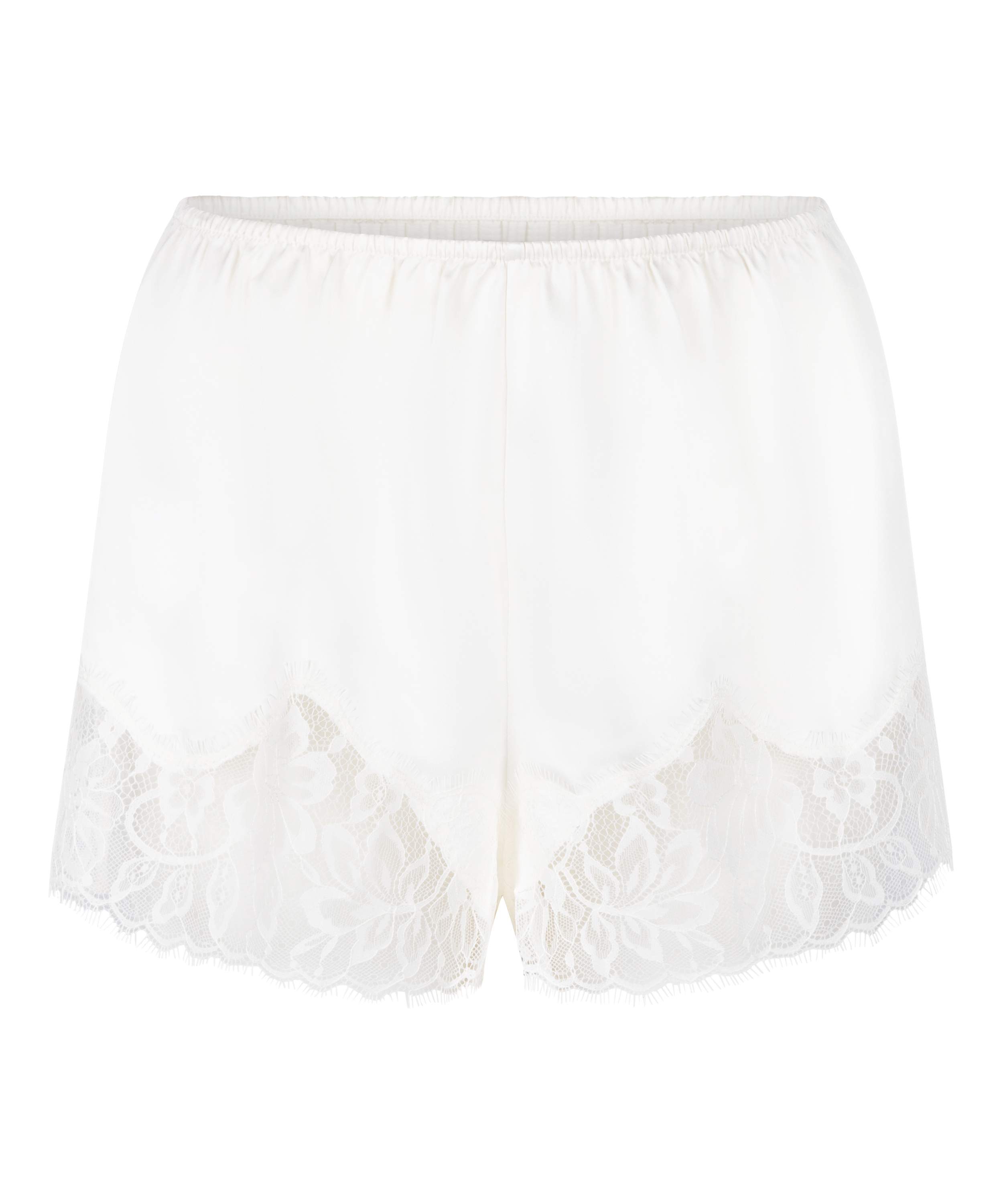 Valerie Satin Pyjamas Shorts, Hvid, main