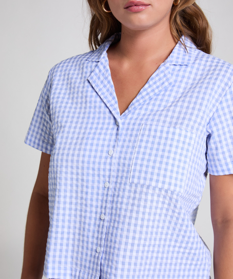 Kortærmet jakke Seersucker, Blå