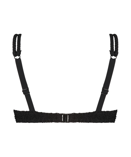 Formstøbt push-up-bikinitop med bøjle Crochet Størrelse A - E, sort