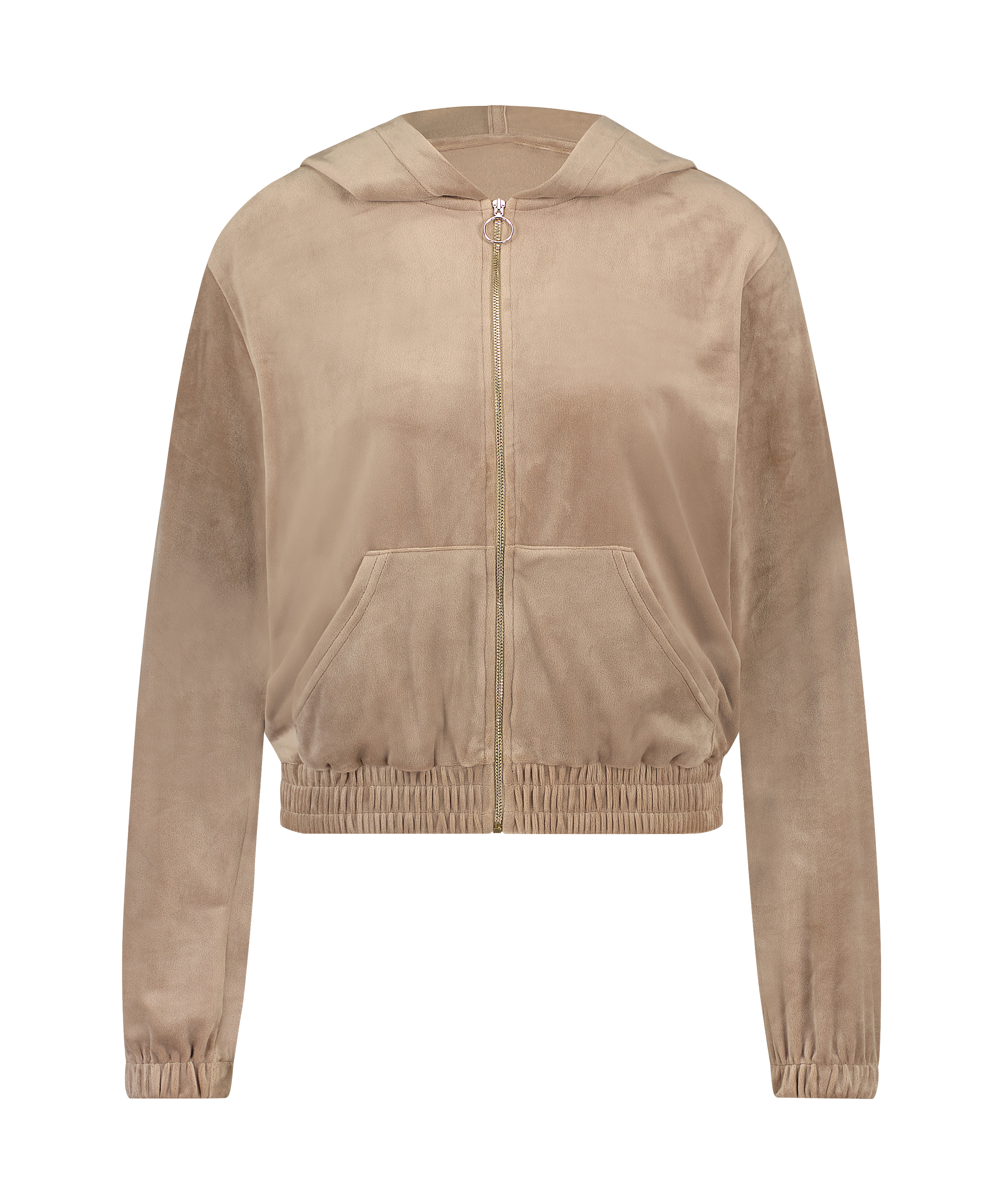 H&aelig;ttejakke velour, Brun, main