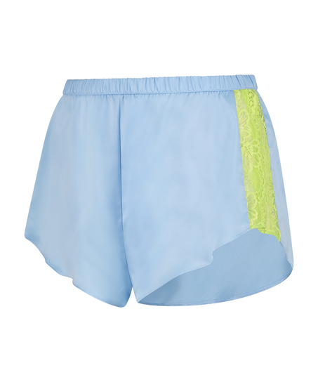 Shorts Satin Lace, blå