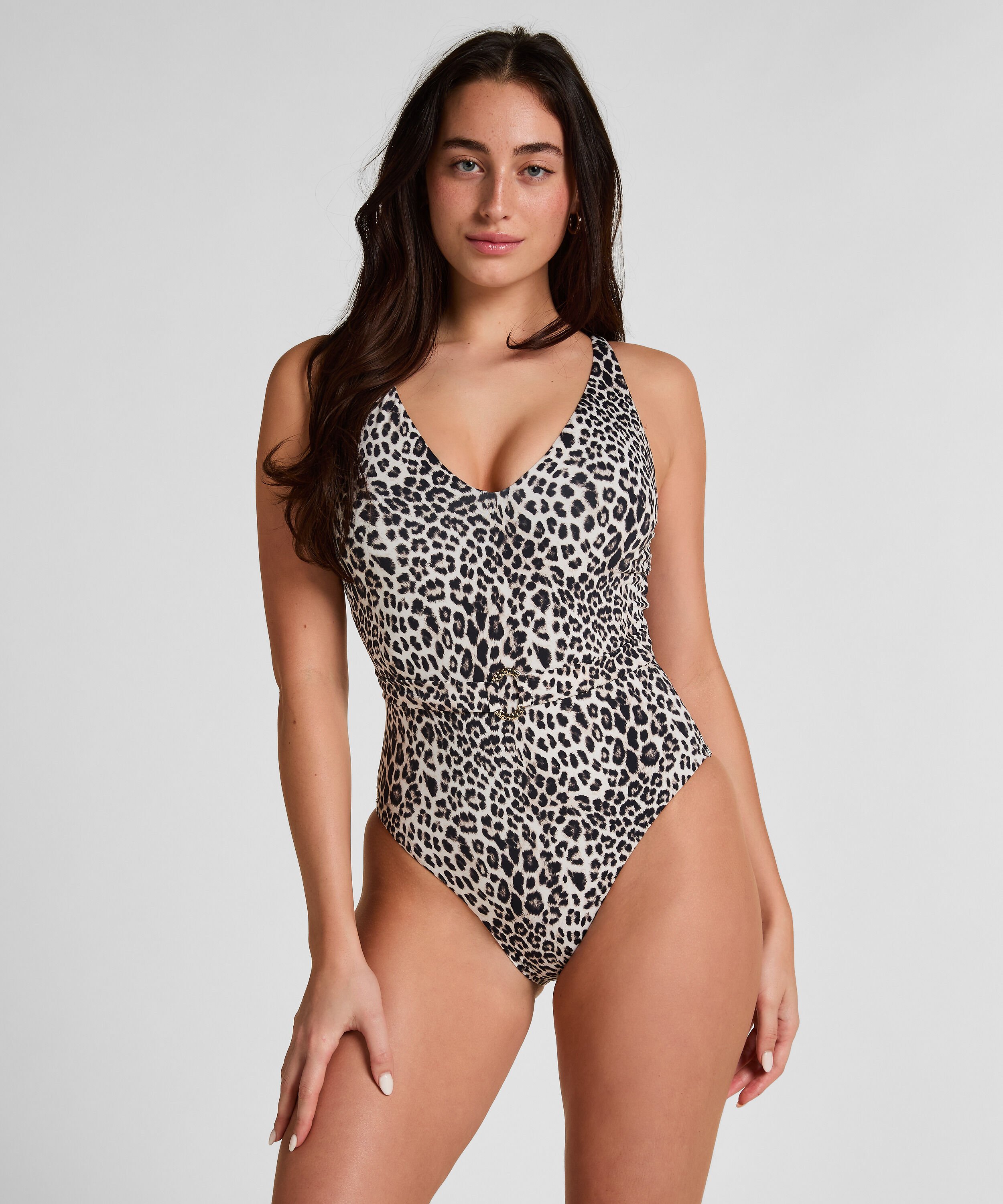 Badedragt Leopard, Sort