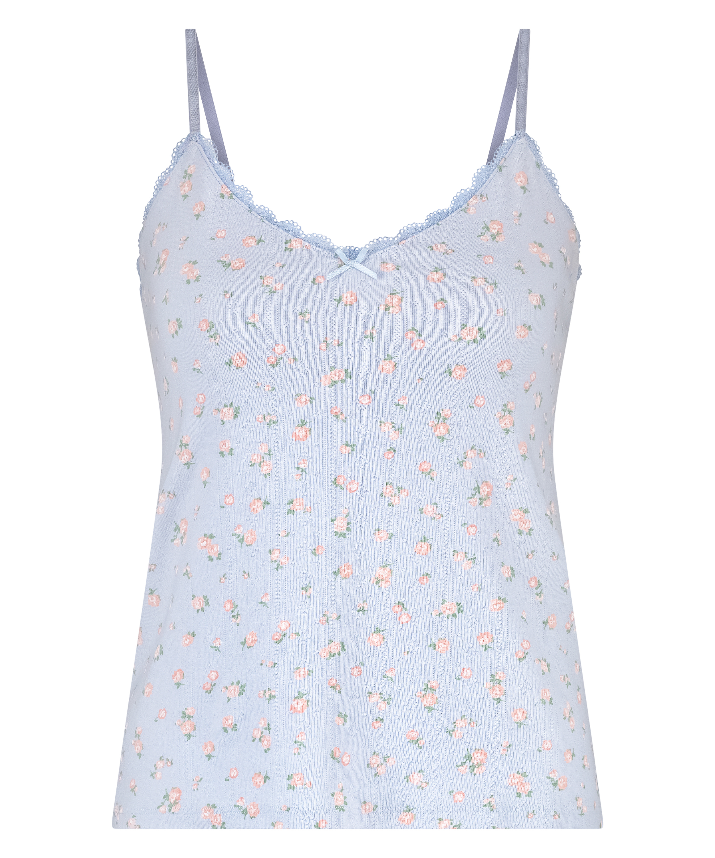 Cami Pointelle blondetop, Blå, main