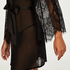 Chiffon Mesh Lace kimono, Sort