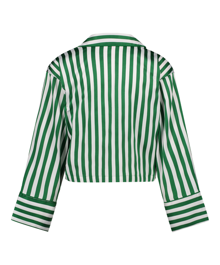 Langærmet satinjakke, Grøn