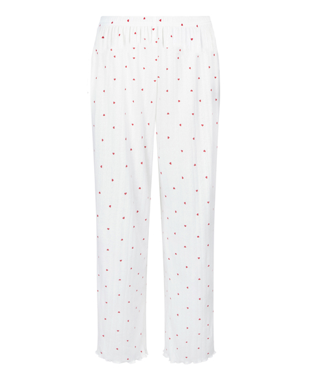Pyjamasbukser Pointelle, Hvid