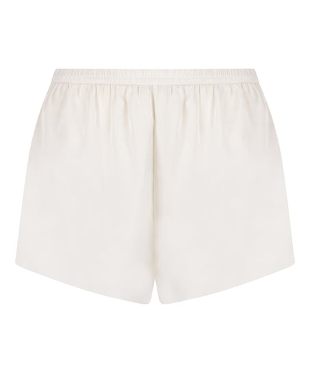 Shorts Satin Minimal, Hvid