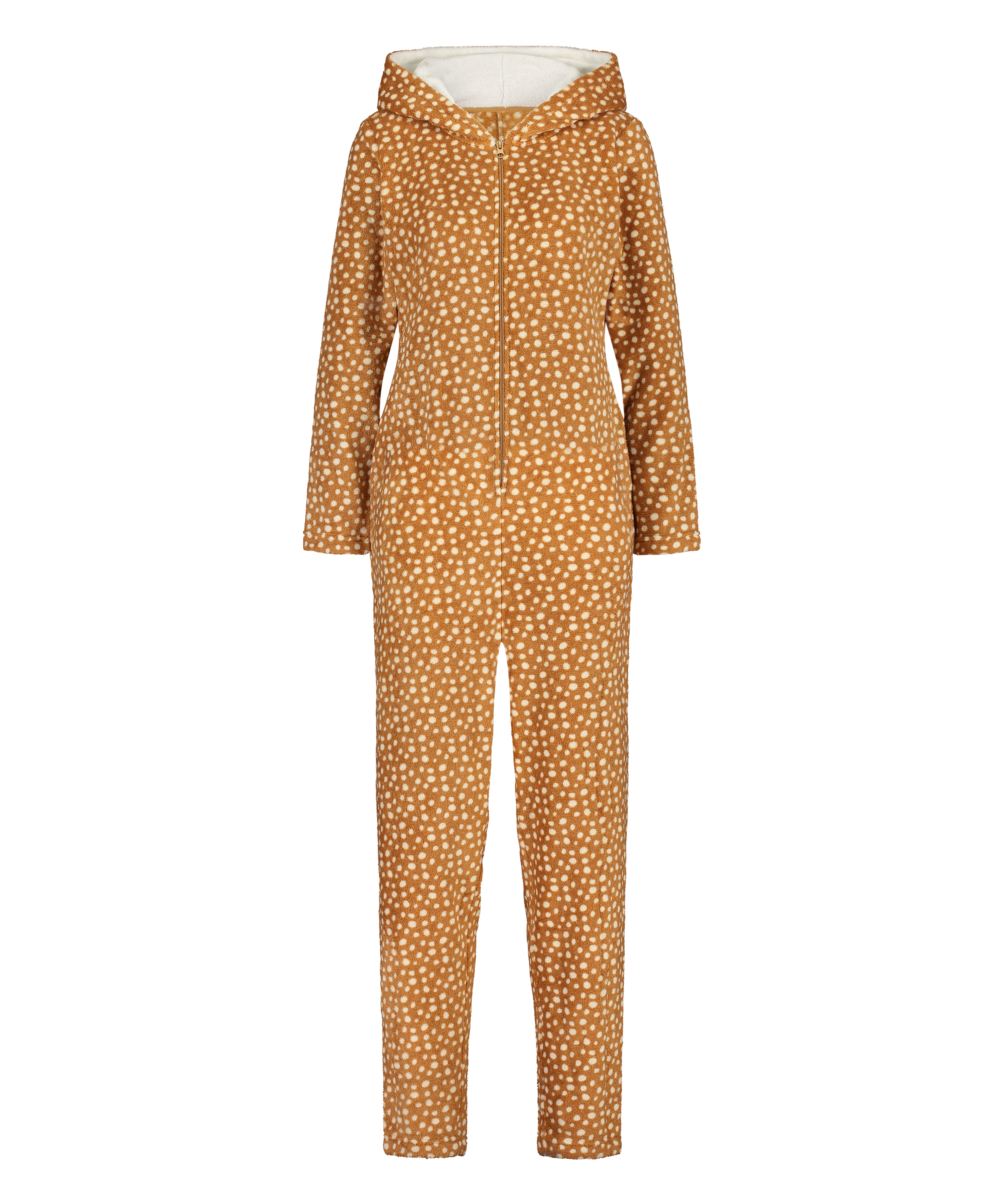 Onesie Fleece Rensdyr, Brown, main