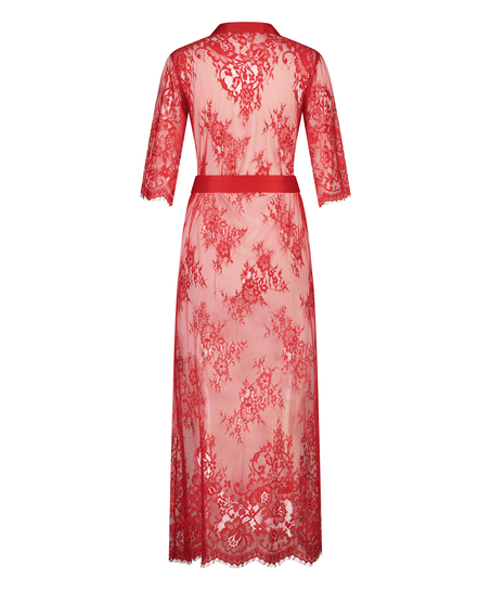 Kimono Allover Lace, Rød