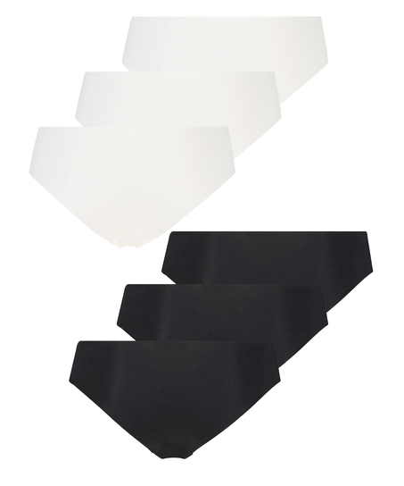 6-stykspakning usynlig brasiliansk trusse Bomuld, hvid