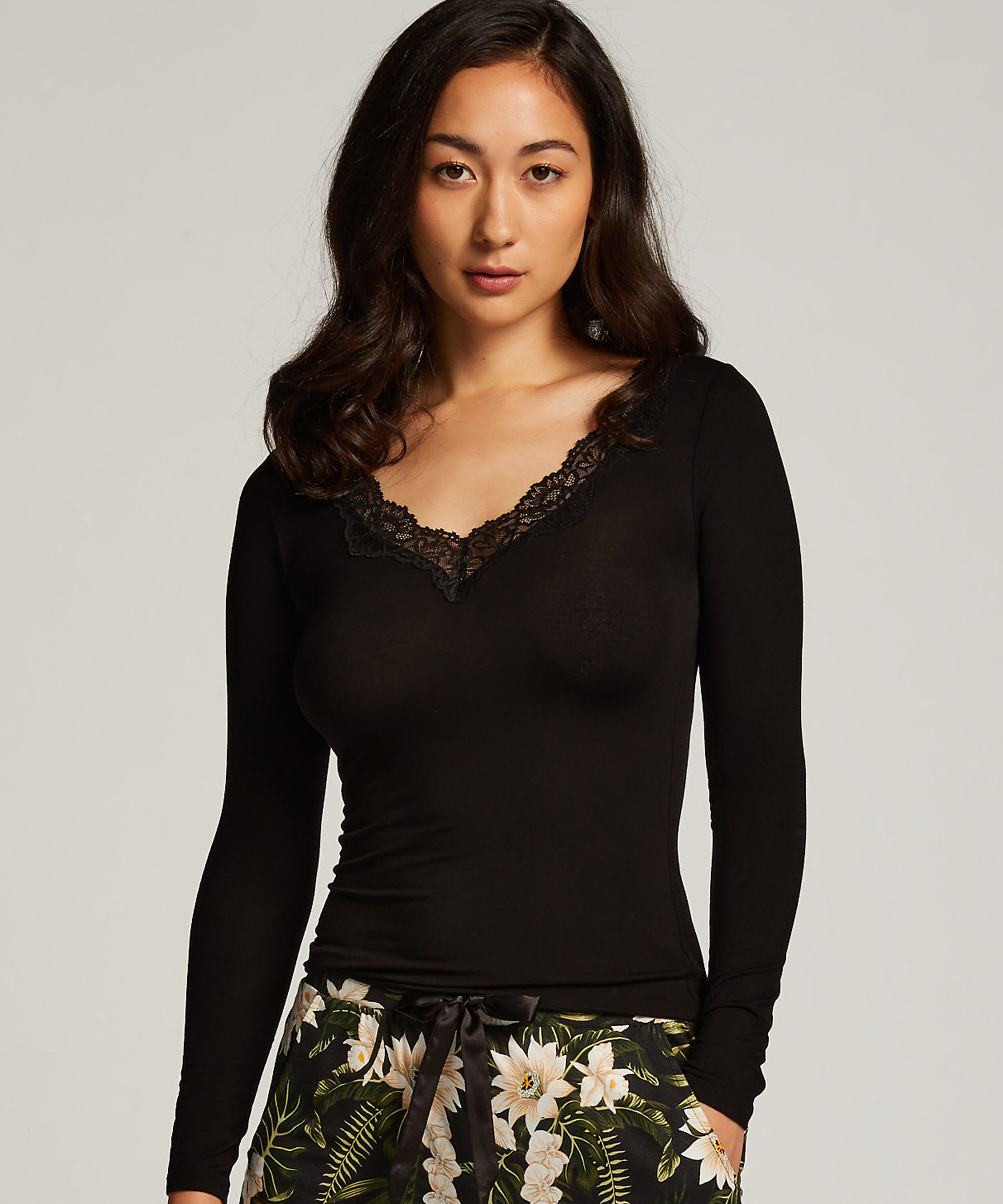 Pyjamastop Jersey, Sort