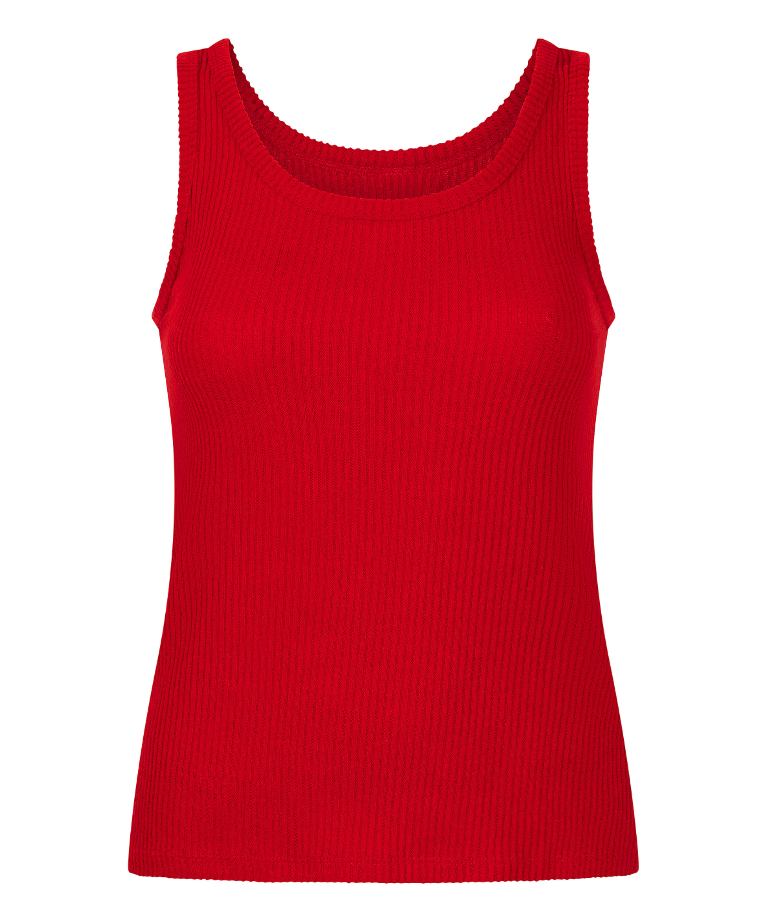 Singlet b&oslash;rstet jersey rib, R&oslash;d