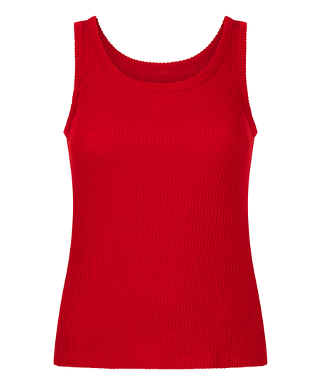 Singlet b&oslash;rstet jersey rib, R&oslash;d