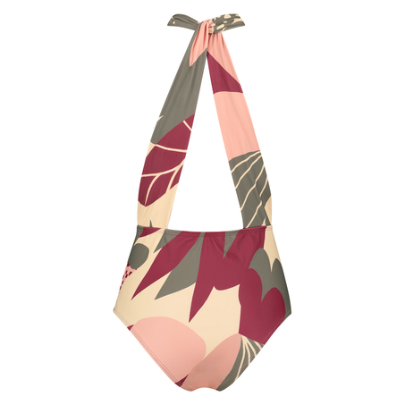 High Leg Badedragt Print Game, pink