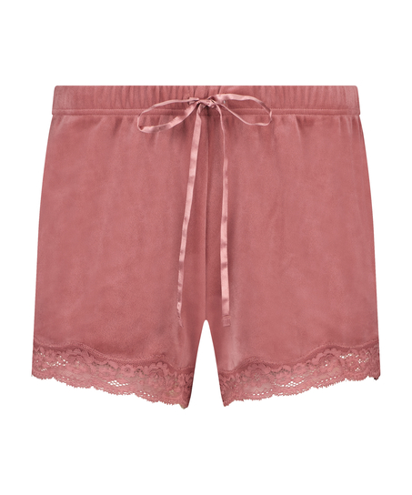 Shorts velour Lace, Lyser&oslash;d