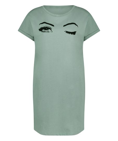 Natskjorte rund hals, Bl&aring;