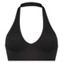 Sømløs halter-bralette, Sort
