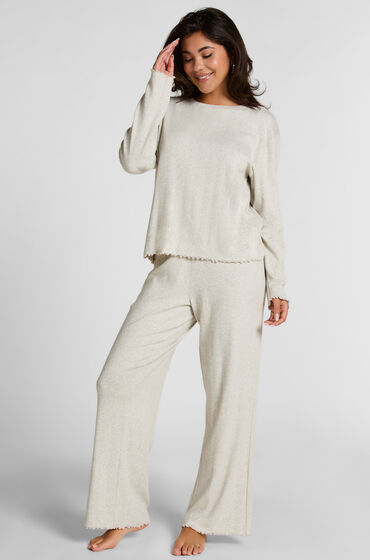 Hunkemöller Pyjama Pant Loose Pointelle Grå