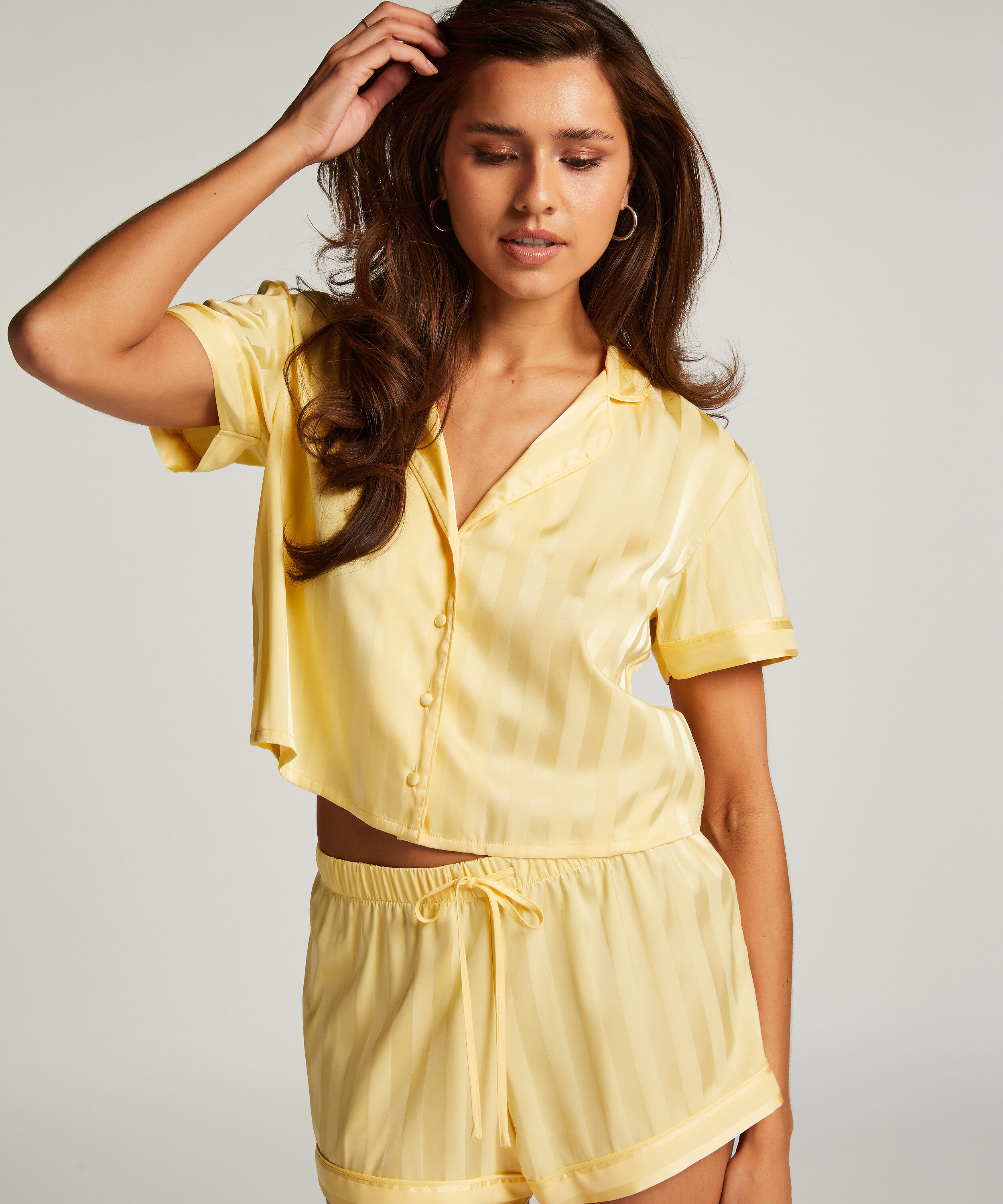 Pyjamassæt Satin, Gul