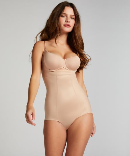 Opstrammende body i scuba-stof, Beige