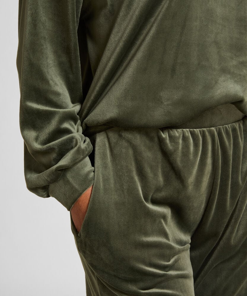 Petite Pyjamasbukser velour, Gr&oslash;n, main