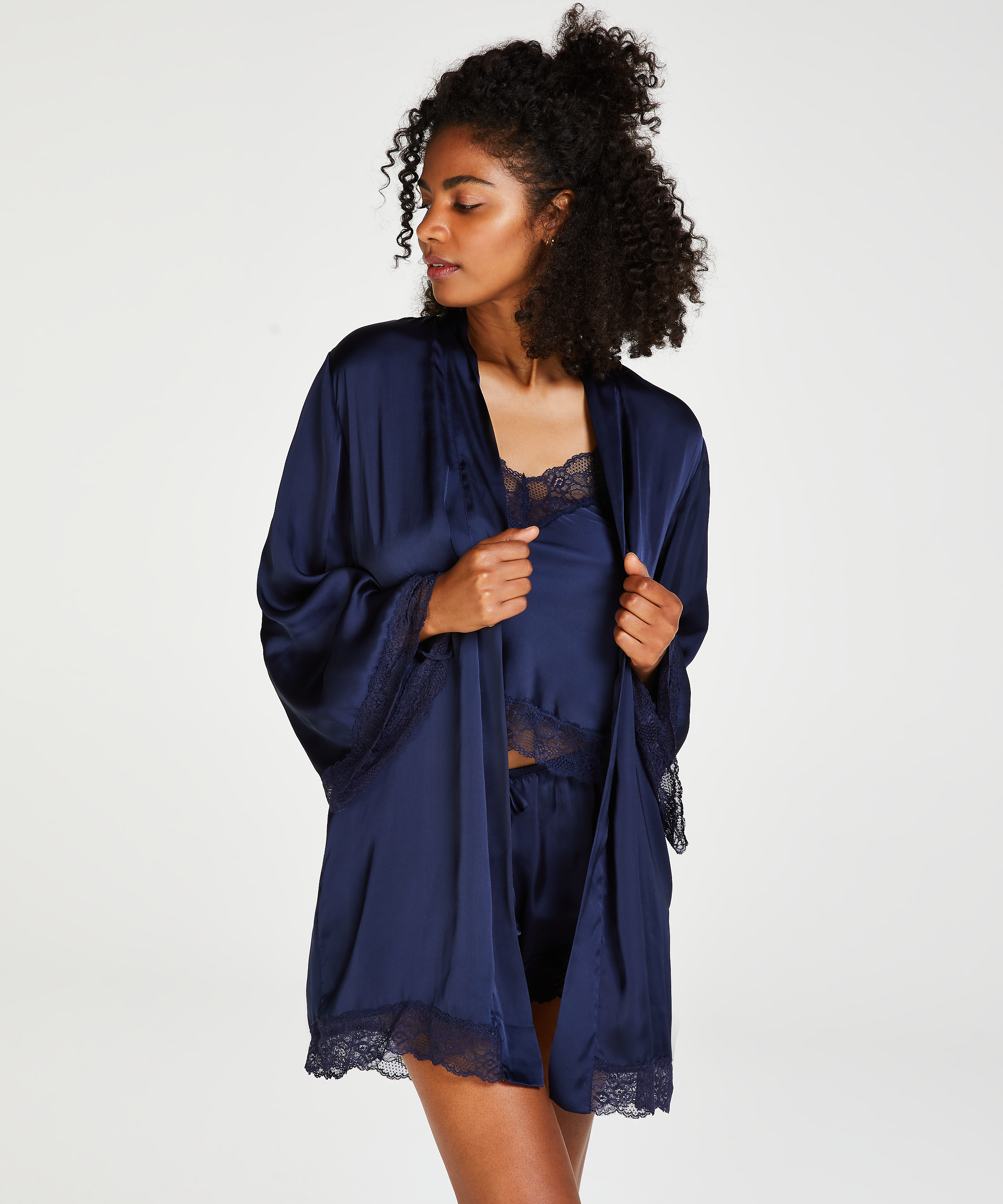 Petite Kimono satin Meili, Bl&aring;, main